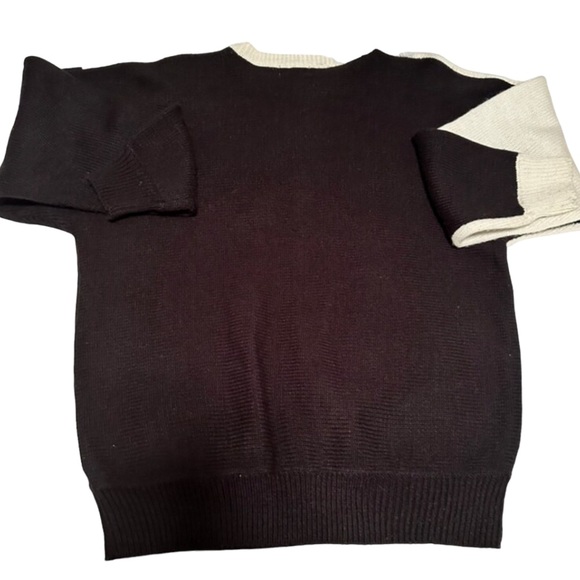 Vintage 90’s Gold Sequined, Long oversized Sleeved Black/white Block Sweater - Picture 4 of 6